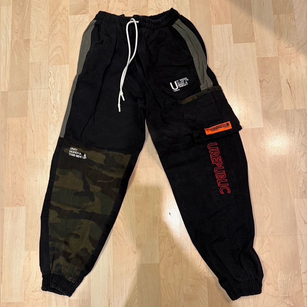 Black and Camouflage Joggers